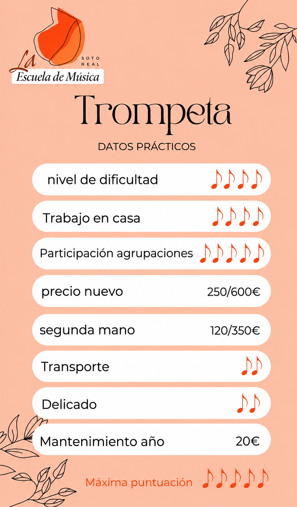 Clases de trompeta en Madrid | Escuela Soto Mesa